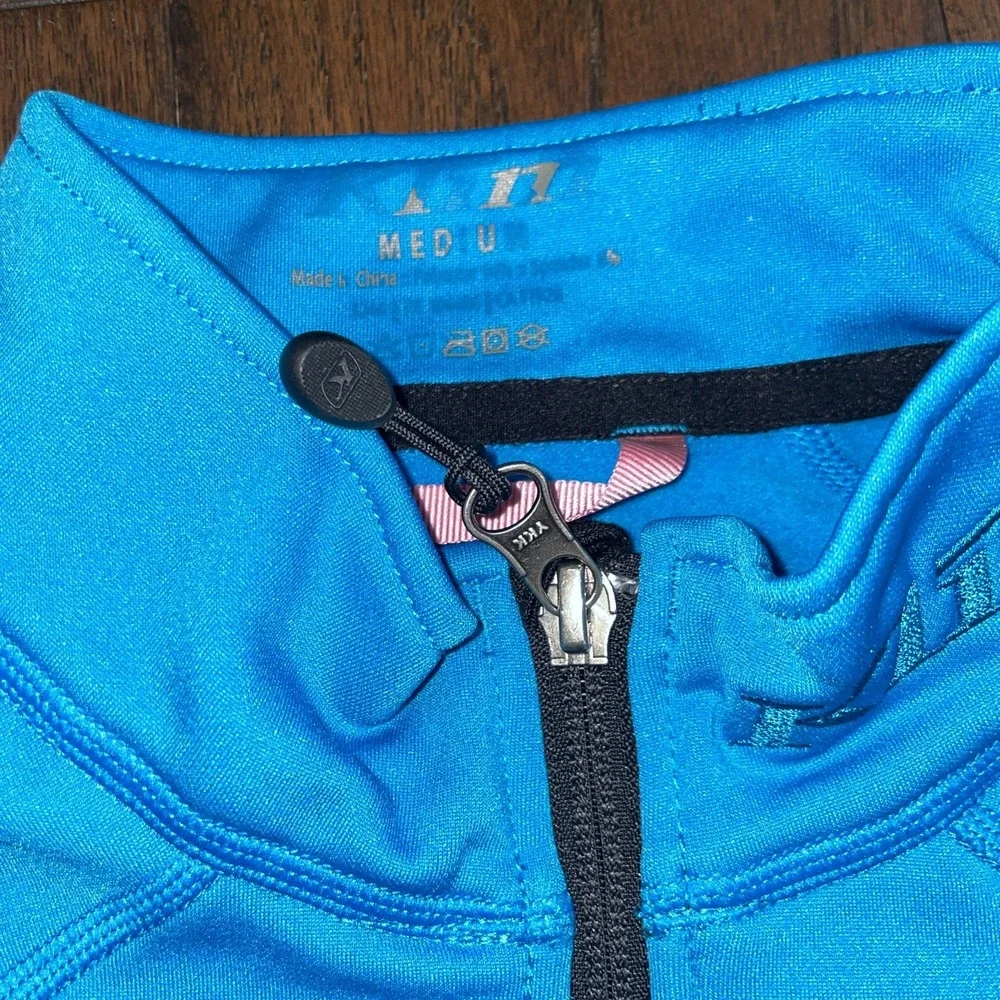 KLIM Soft‎ Shell Jacket Womens Medium Teal Full Zip Mid-layer Fleece Lined